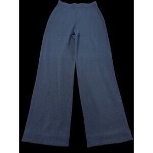 St John Basics Pants Womens Black Santana Knit Elastic Waist Pull Wide Leg 6 C10